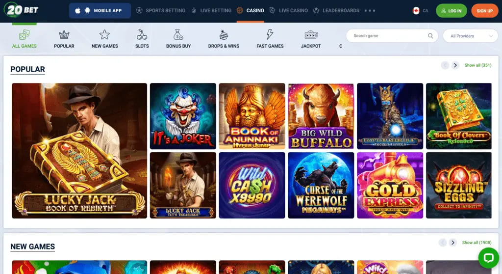 20Bet Casino Slots