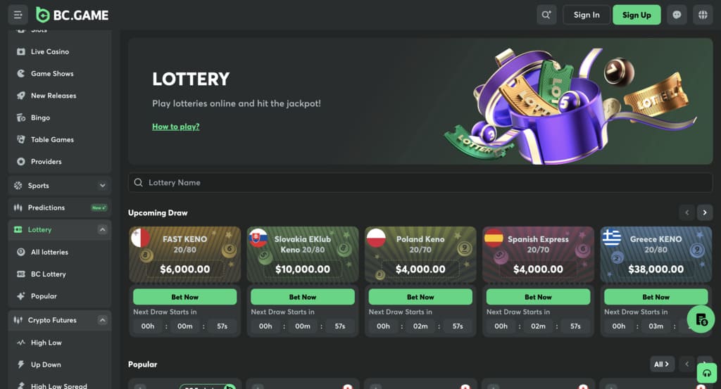 BC.Game Casino Lottery