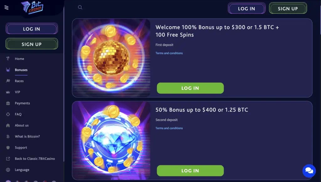 7BitCasino Bonuses