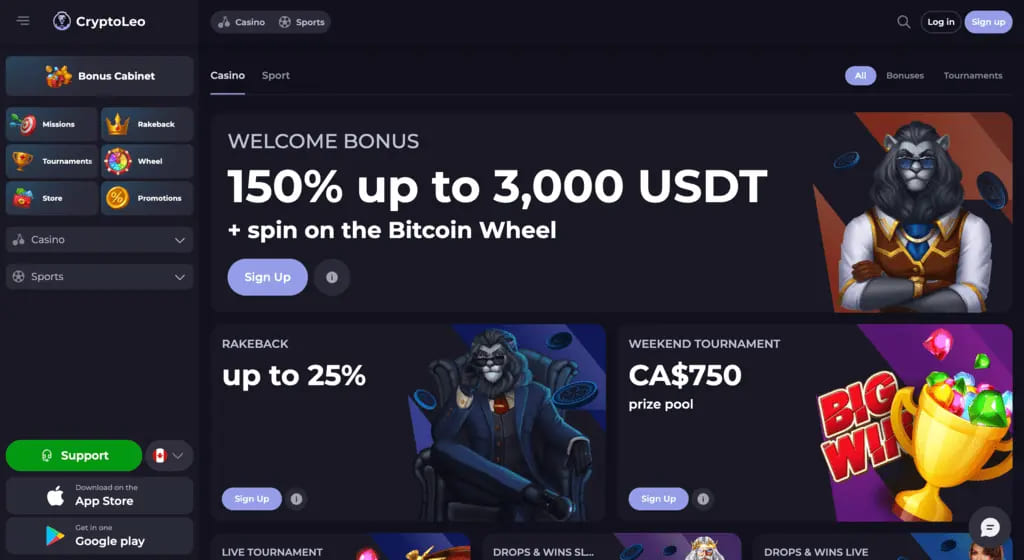 CryptoLeo Casino Bonuses