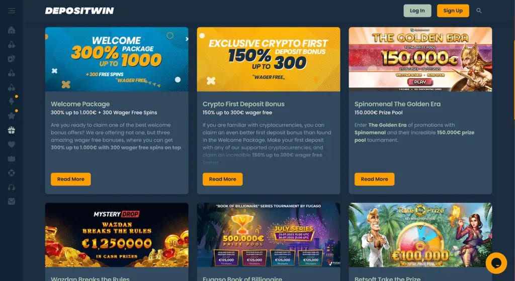 DepositWin Casino Bonuses