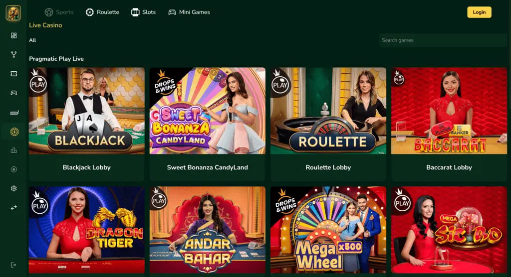 Alcazar Casino Live Games