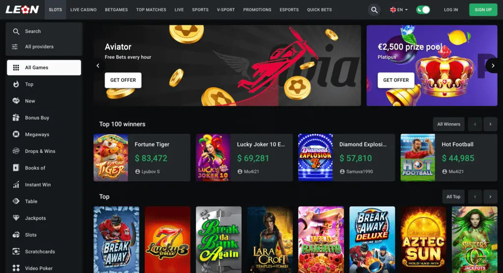 Leon Casino Main Page