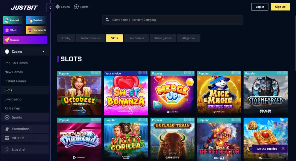 Justbit Casino Slots