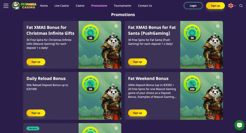 FatPanda Casino Bonuses