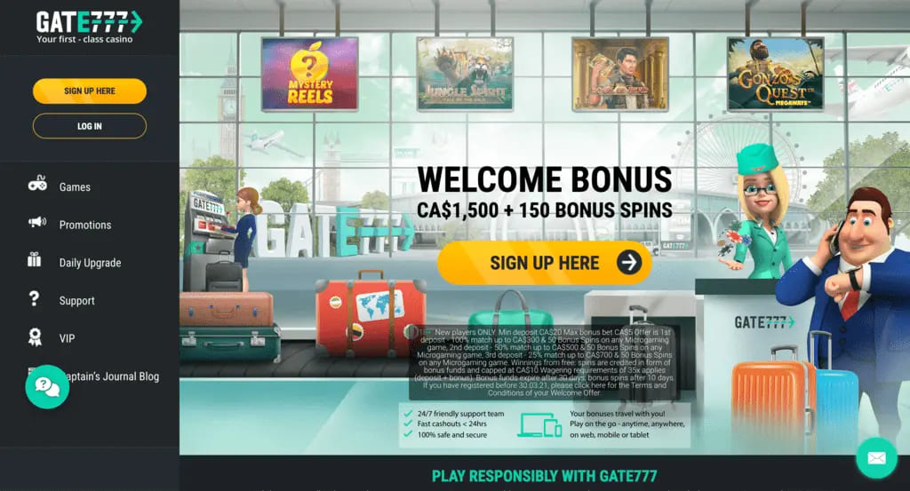 Gate777 Casino Main Page