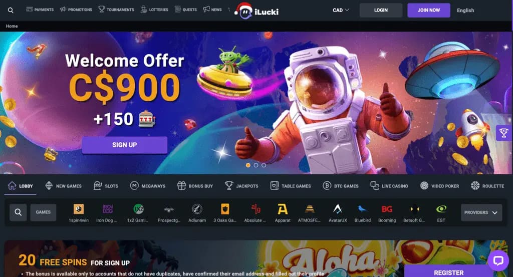 iLucki Casino Main Page