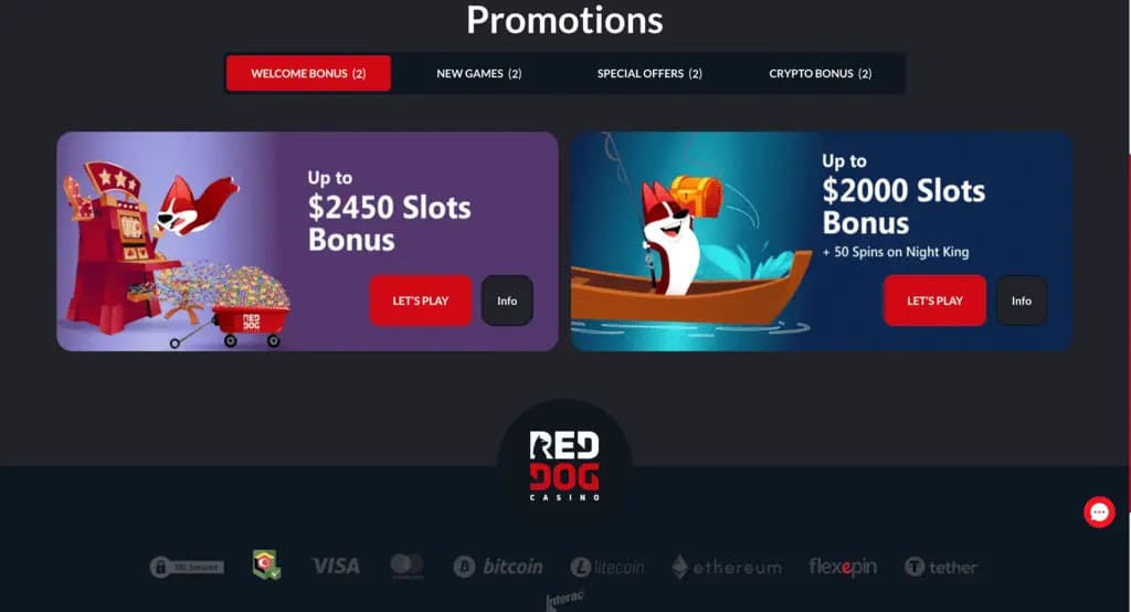 Red Dog Casino Bonuses