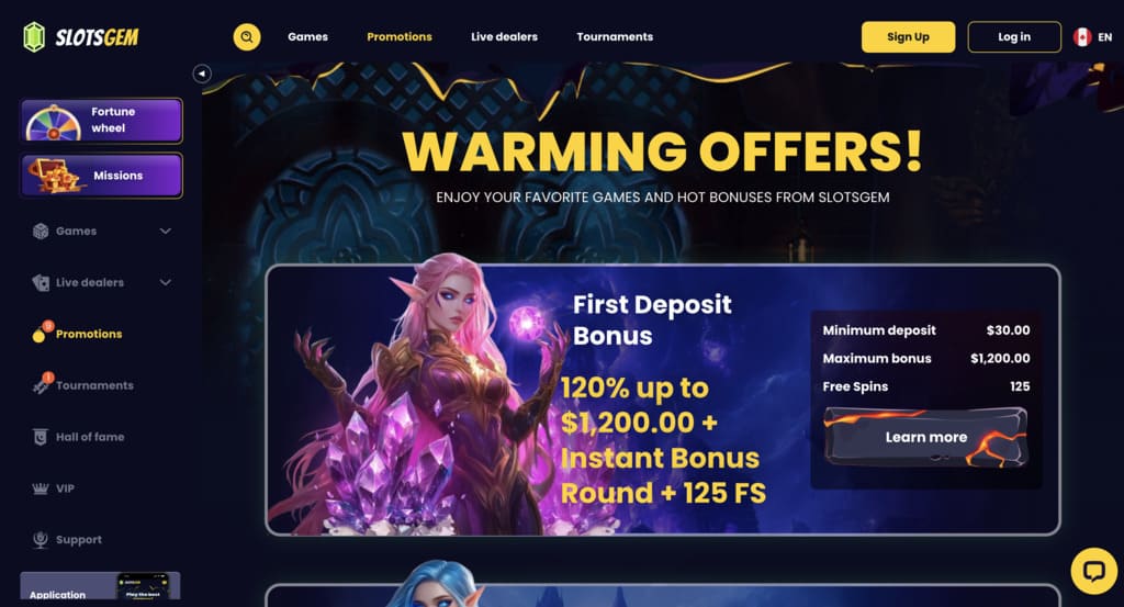 Slotsgem Casino Bonuses