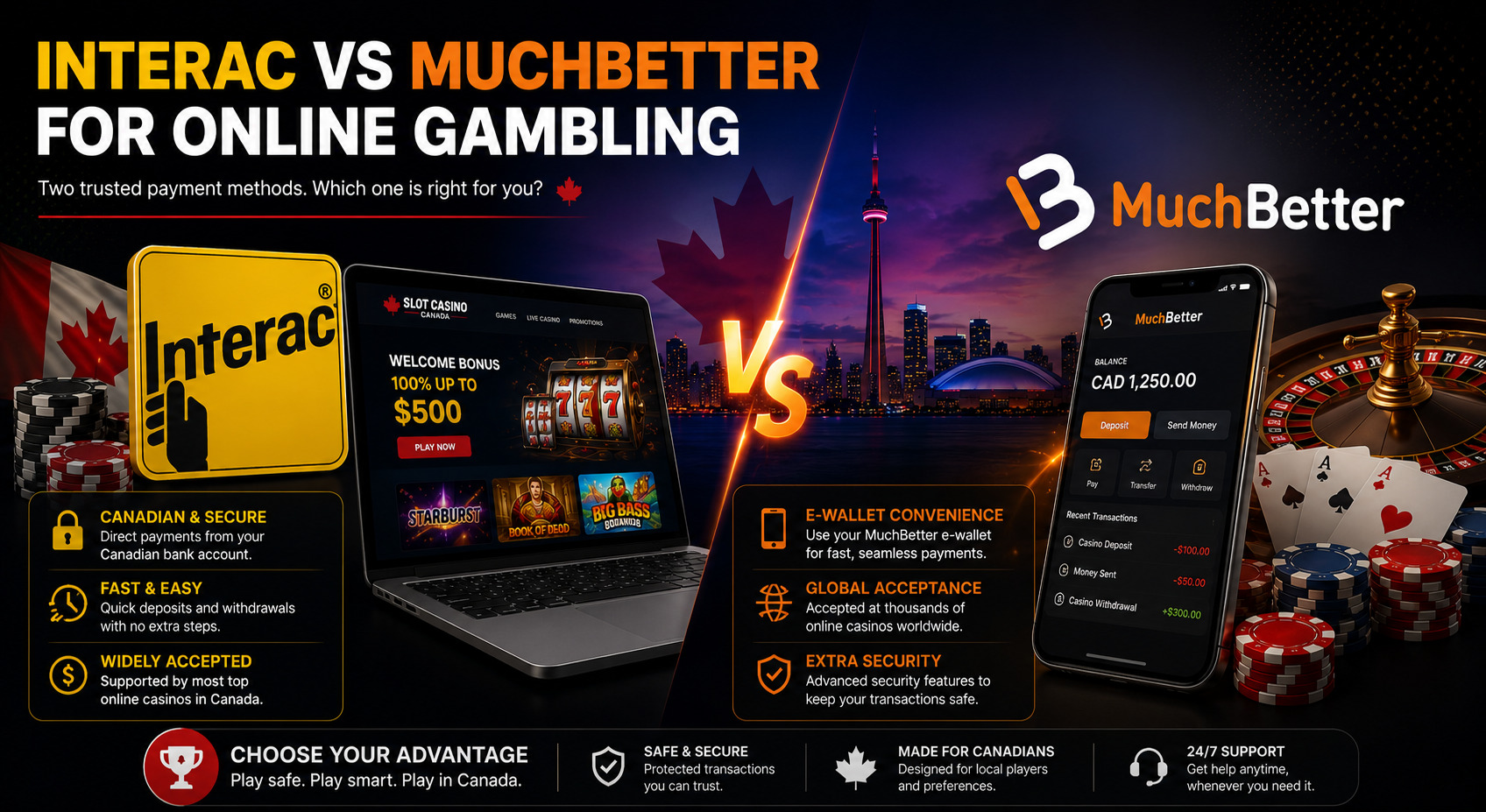 Interac vs MuchBetter for Online Gambling