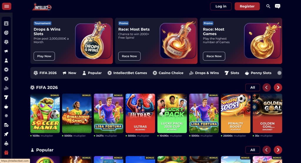 IntellectBet casino homepage