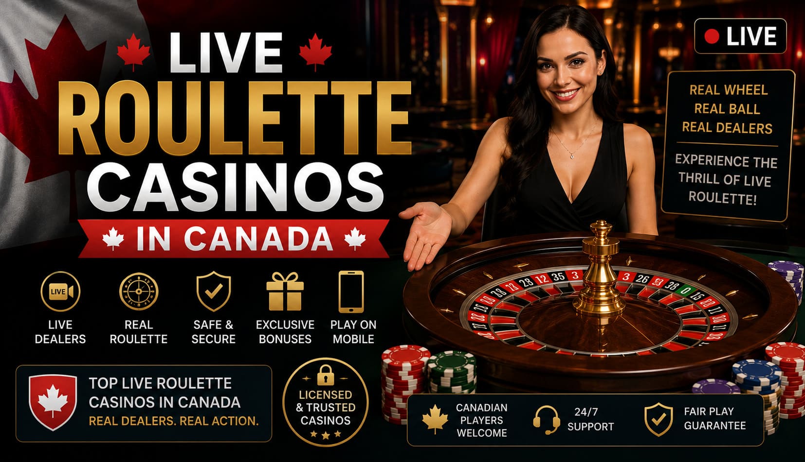 Live Roulette Casinos in Canada