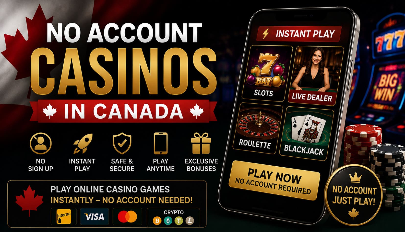 No Account Casinos in Canada