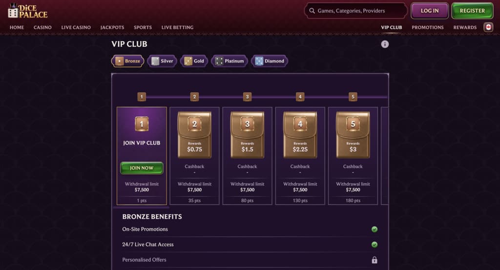 Dice Palace Casino VIP Club