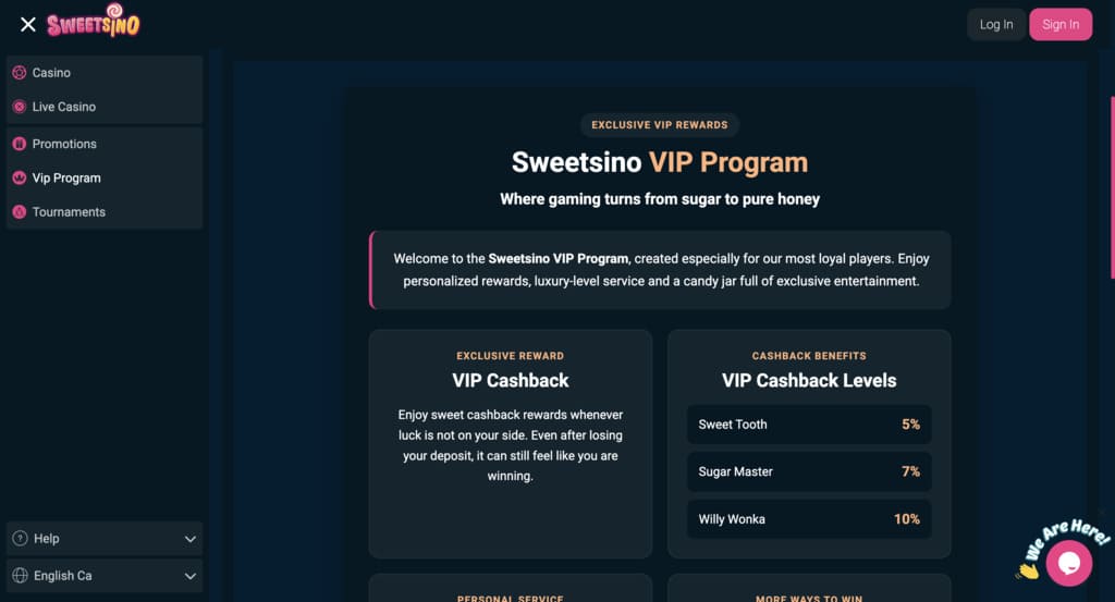 Sweetsino Casino VIP Program