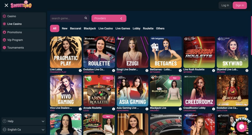 Sweetsino Live Casino